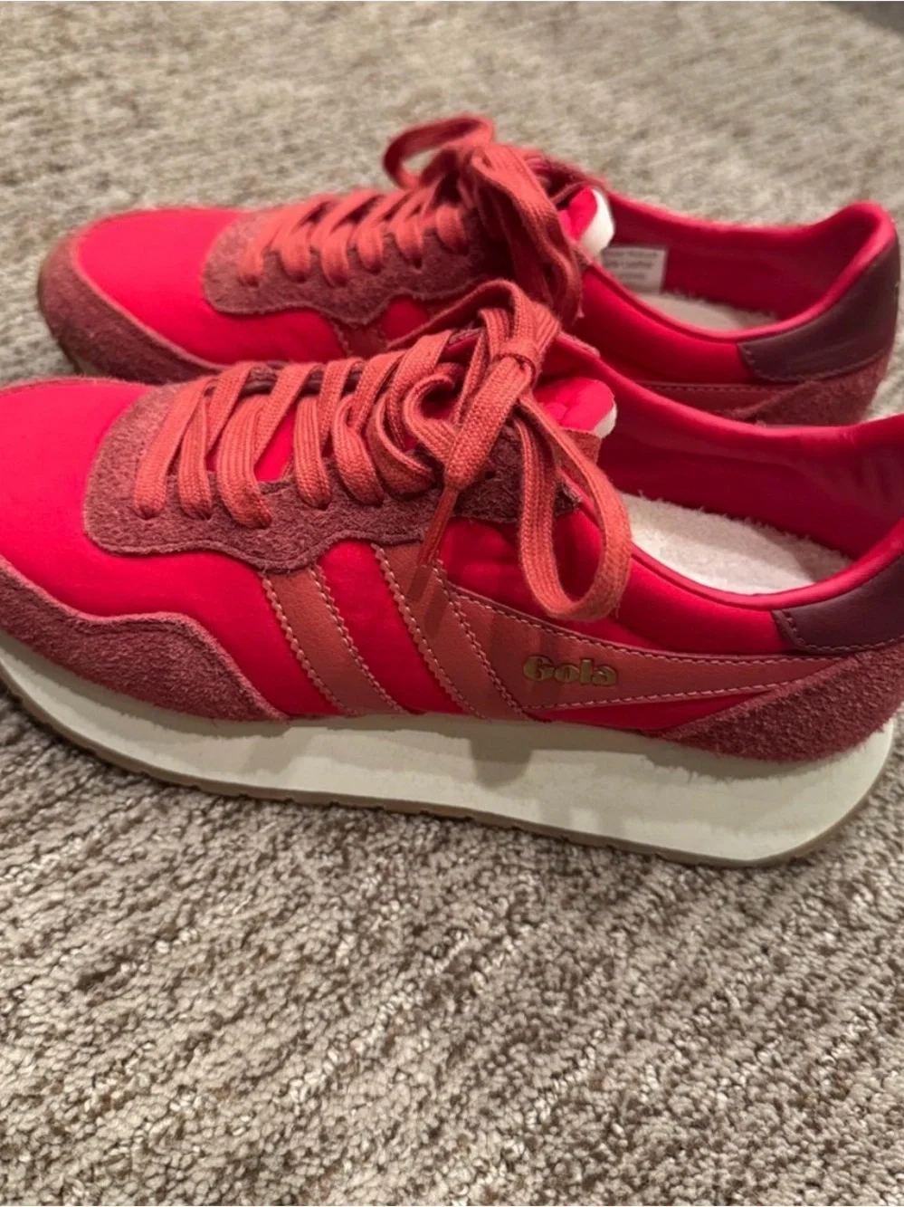 Gola women’s Red and Burgundy Retro Runner Sneakers